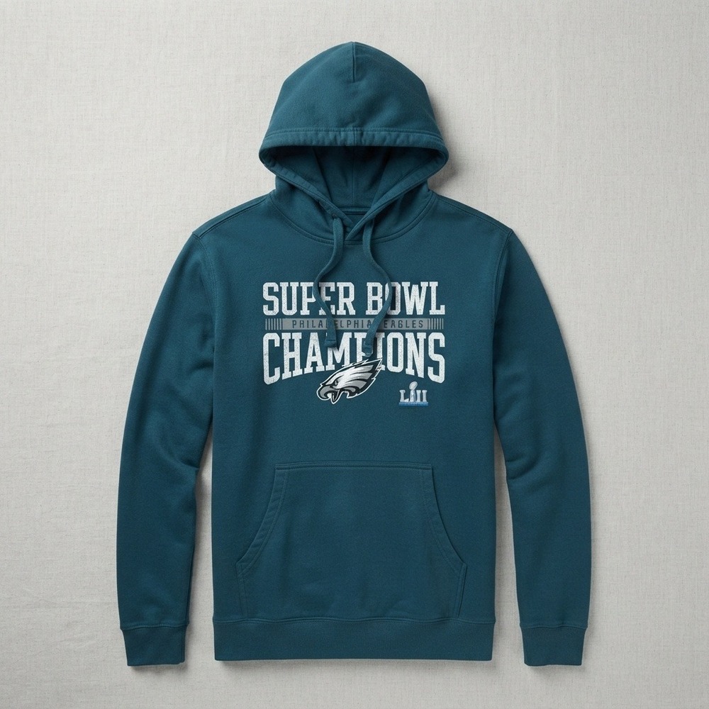 NFL Philadelphia Eagles Super Bowl Champions Hoodie Carson Wentz 11 Teal Large